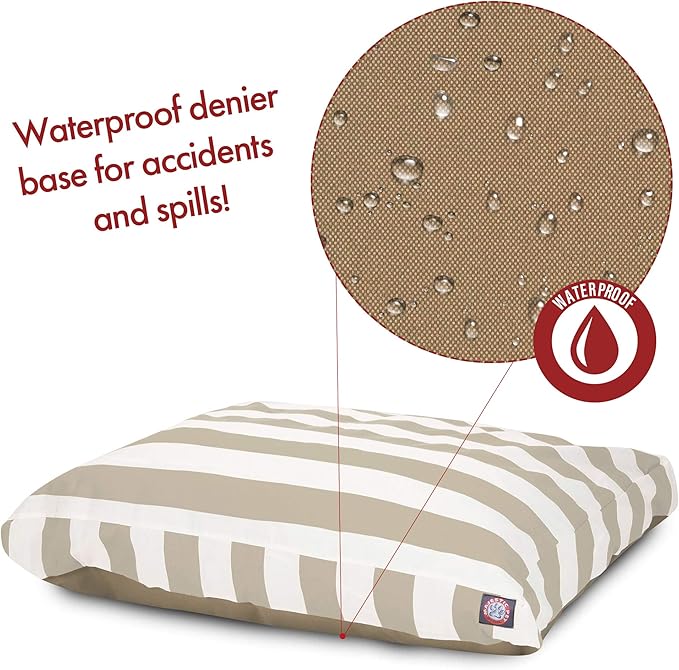 Majestic Pet Rectangle Large Dog Bed Washable – Non Slip Comfy Pet Bed – Dog crate Bed with Removable Washable Cover – Dog Kennel Bed for Sleeping 50x42x5 Inch