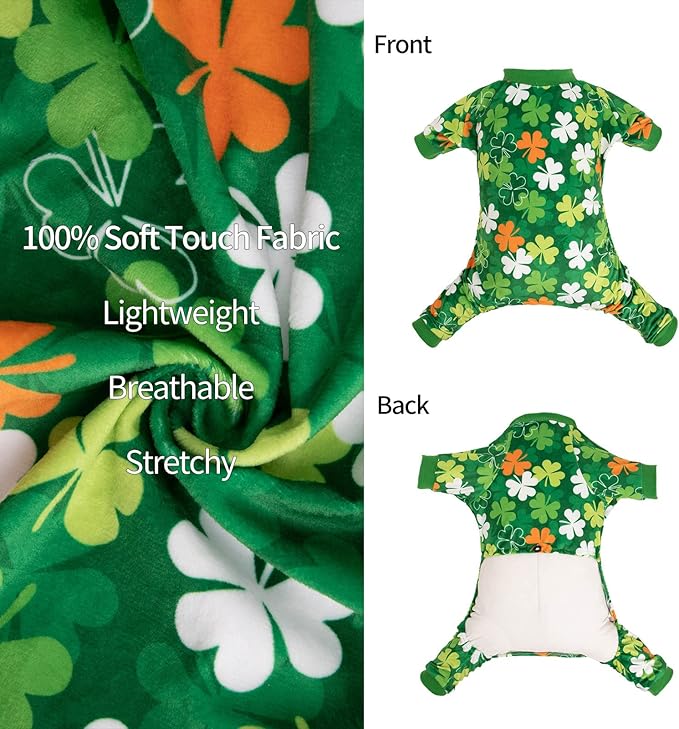 CuteBone Clover St.Patrick's Day Small Dog Pajamas Soft P275L