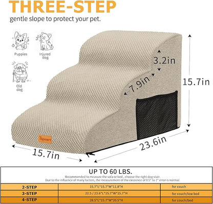 Topmart 3 Tiers Foam Dog Ramps/Steps