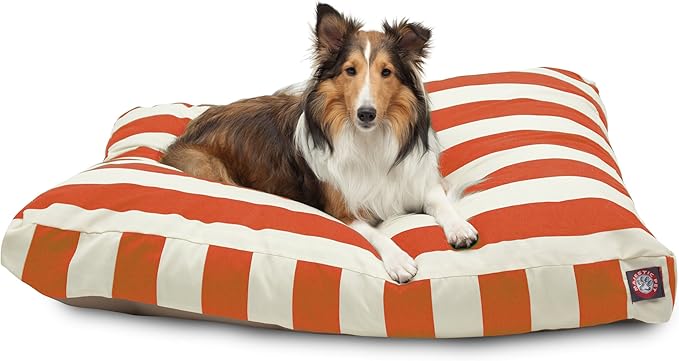 Majestic Pet Rectangle Large Dog Bed Washable – Non Slip Comfy Pet Bed – Dog Crate Bed with Removable Washable Cover – Dog Kennel Bed for Sleeping 44x36x5 Inch