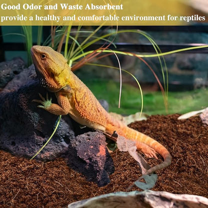 ZeeDix 2Pcs Compressed Coconut Fiber Substrate, 100% Organic Coco Coir Fiber Brick Substrate Fluffy Bearded Dragon Tortoise Snake Terrarium Substrate Loose Natural Husk Terrarium Bedding for Reptiles