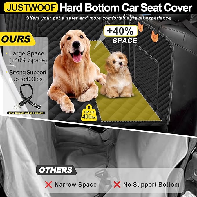 Dog Car Seat Cover for Back Seat 100% Waterproof