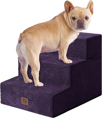 EHEYCIGA Dog Stairs for Small Dogs 13.5" H 3-Step Dog