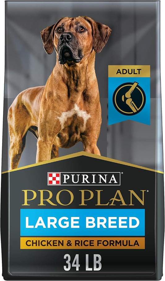 Purina Pro Plan High Protein, Digestive Health Large Breed Dry Dog Food, Chicken and Rice Formula - 34 lb. Bag