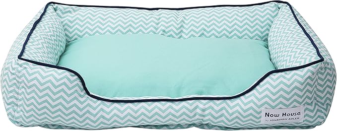 Now House for Pets by Jonathan Adler Teal Chevron Cuddler Dog Bed (FF16409)