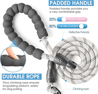 BAAPET 2/4/5/6 FT Dog Leash with Comfortable Padded Handle and Highly Reflective Threads for Small Medium and Large Dogs (4FT-1/2''
