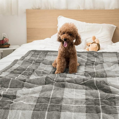 PetAmi Dog Blanket for Bed 60x80 Plaid