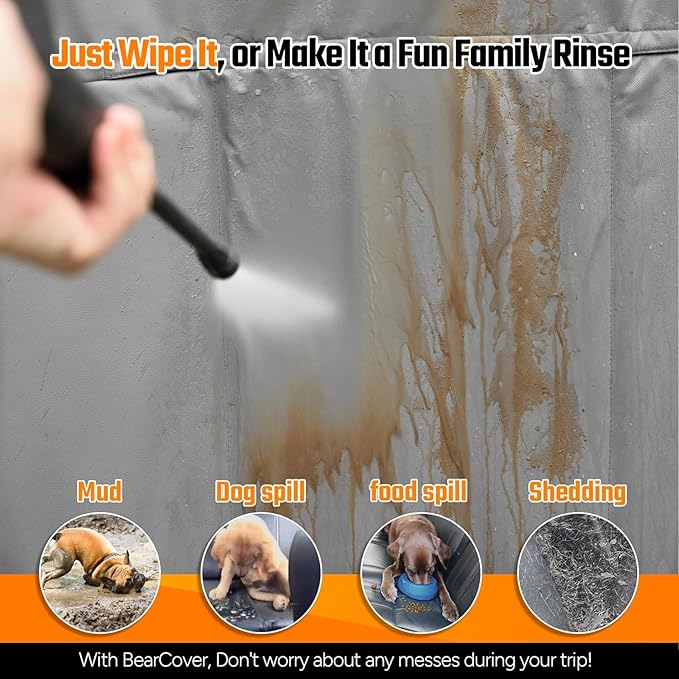 Back Seat Extender for Dogs，Heavy Duty Leatherette Dog 500lbs，Travel Dog