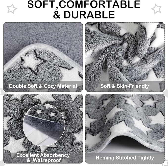 Tranqun 4 Pcs Waterproof Dog Blankets 24 x 16 Inch