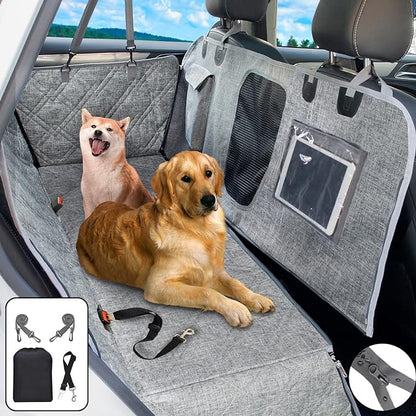 Car Dog Cover with Zipper- Car Hammock for Dogs Waterproof