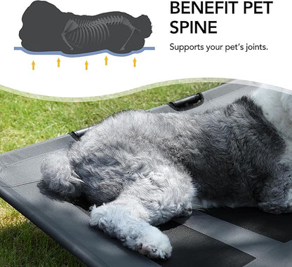 Raised Cooling Dog Bed 36"x30"x7" Grey