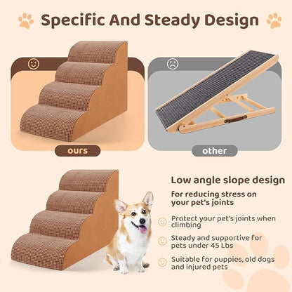 Dog Stairs for High Beds 4-Tier Dog