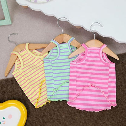 Cute Summer Dog T Shirt Striped Pet T-Shirts