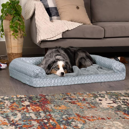 Furhaven Cozy Orthopedic Dog Bed for Large/Medium Dogs w/ Removable Bolsters & Washable Cover 55 lbs