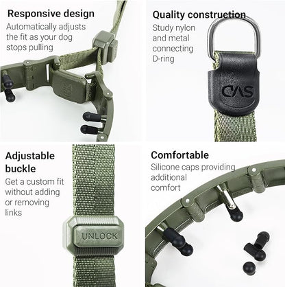 SVD.PET Dog Prong Collar for No-Pull Training, Quick-Release Buckle Adjustable Pinch Collar for Medium Dogs (Army Green, Medium Size)