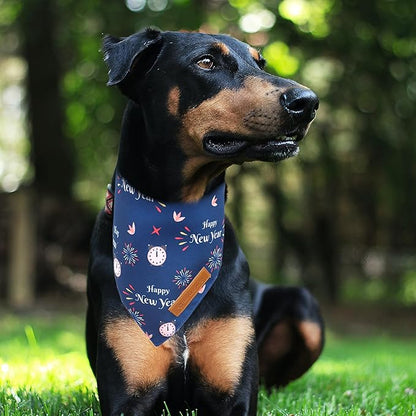 Realeaf Happy New Year Dog Bandanas 2 Pack