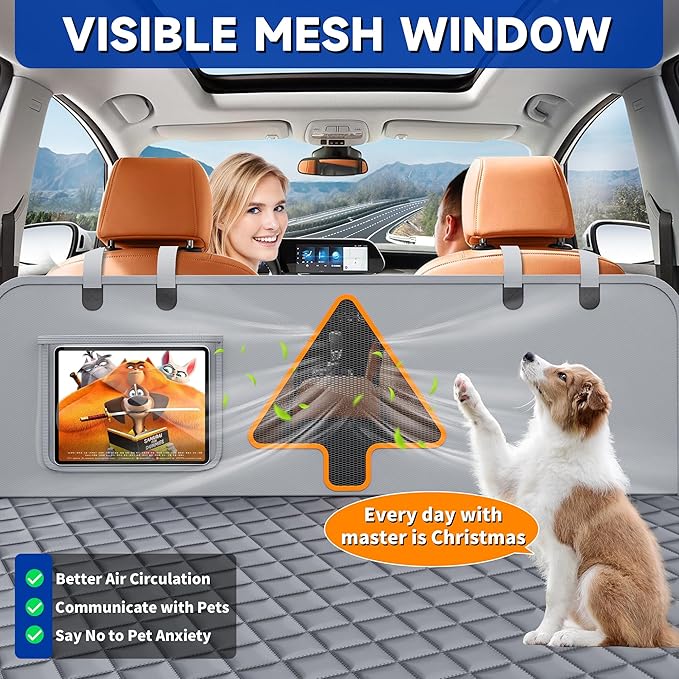 MDQ Dog Car Seat Cover for Pets 100% Waterproof Dog Car Hammock 600D Heavy
