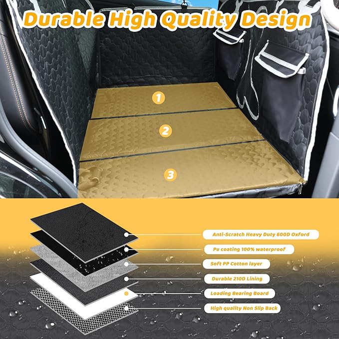 Back Seat Extender for Dogs Window,600D Anti-Scracth 53W*65.7L Inch)