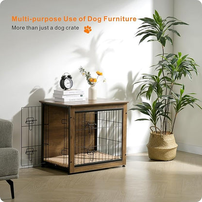 DWANTON Dog Crate Furniture with Cushion 27.2" L,
