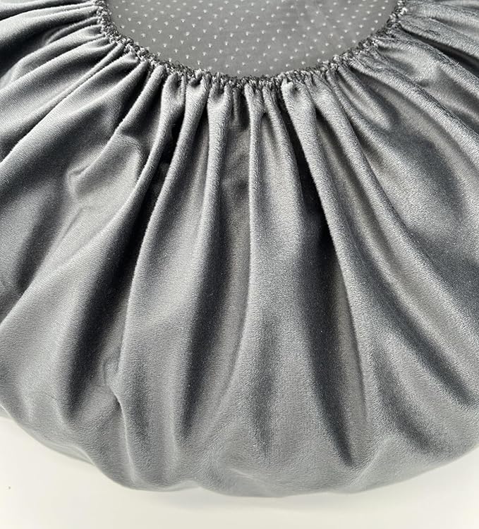 Round Dog Bed Slip Cover 30 Inch Grey Velvet