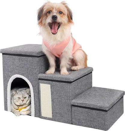 Dog Stairs for High Bed and Couch 4 IN 1 Foldable 180LBS