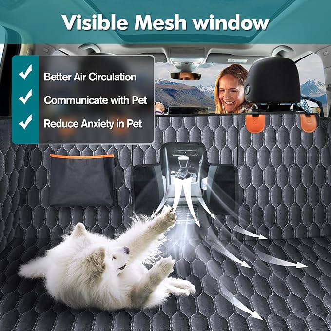 Medium Machine Washable Dog Car Seat Cover for Back Seat& Car Door Protector