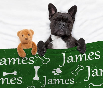 Personalized Dog Blankets Dog Paw Print Blanket Puppy Blanket 40"x30" for