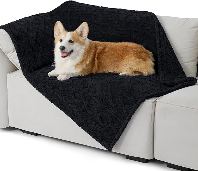 Bedsure Waterproof Dog Blankets for Medium Dogs 30"x40", Black