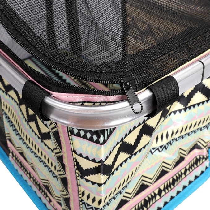 Pet Carrier Basket Cat Dog Carrier Handbag Breathable Mesh Travel Pet Bag Folding Pet Cage Bag for Outdoor Travel Airplane