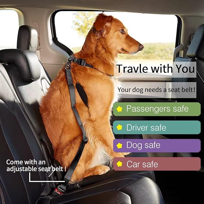 Eilin 2-in-1 Dog Car Vehicle Safety Vest Harness