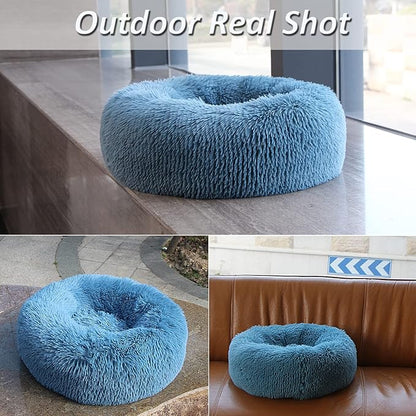 Comfy Calming Dogs Bed for Deep Sleep Small Dogs，19" Round 15 lbs