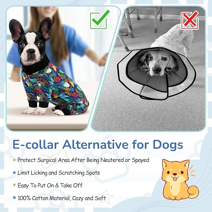 Dog Onesie After Surgery Recovery Suit Shed Defender Dog Suit for Small Miedium Large Female Male Neuter Dogs XS