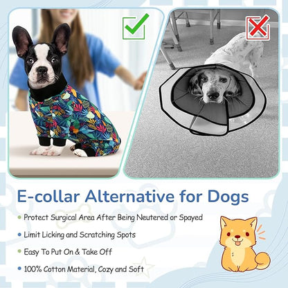 Dog Onesie After Surgery Recovery Suit Shed Defender Dog Suit for Small Miedium Large Female Male Neuter Dogs XS