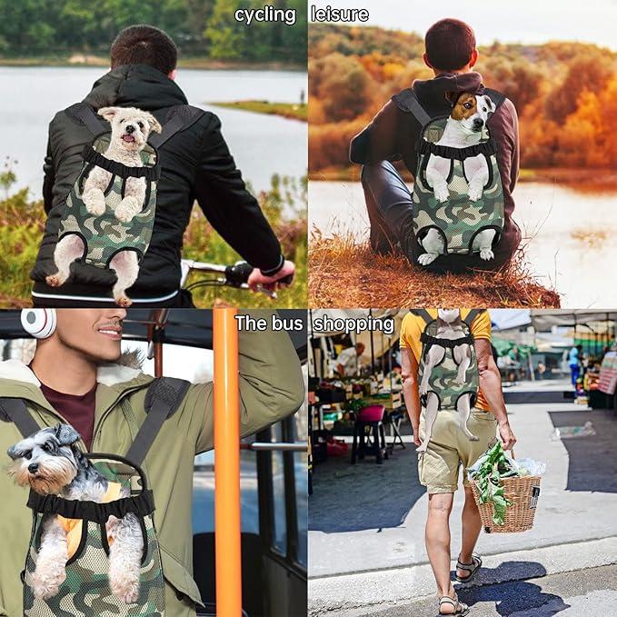 Pet Dog Carrier Backpack Legs Out Adjustable Pet Front Cat Backpack Carrier Travel Bag for Traveling Hiking Camping for Small Medium Dogs Cats Puppies