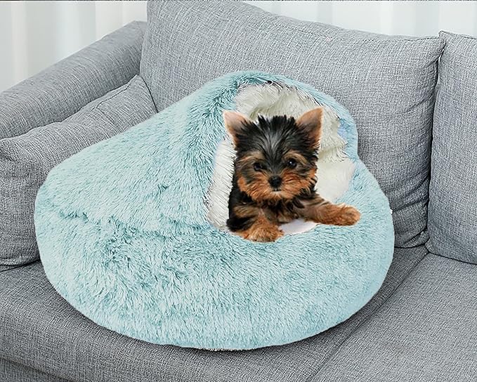 Dog Cave Bed for Small Dogs Cats Pets (20" D,