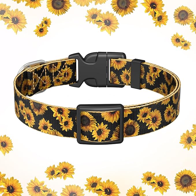 Cute Floral Dog Collar for Small Medium Large Dogs 1,L