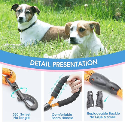 BAAPET 2/4/5/6 FT Dog Leash with Comfortable Padded Handle and Highly Reflective Threads for Small Medium and Large Dogs (2FT-1/2''