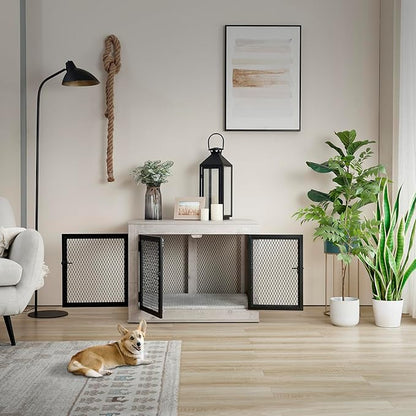 Memory Foam Dog Crate Bed Pad for Medium Size Dog Soft Fluffy Kennel Pad Crate Mat for Pet Anti-Slip Comfy Puppy Bed for Dog Cage 36x22 Inch,Grey