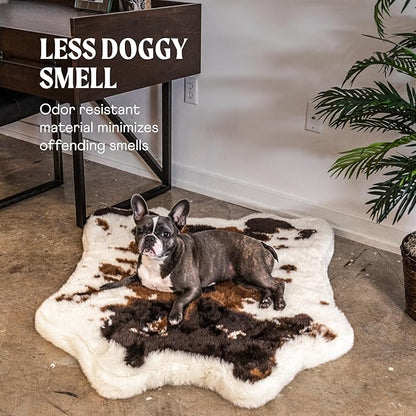 PupRug Orthopedic Dog Bed for Large Dogs with Fluffy Soft Faux Fur and Memory Foam for Joint Pain Relief