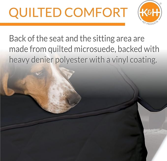 K&H Pet Products Deluxe Car Seat Saver Black Standard/Mid-Size 54 Inches