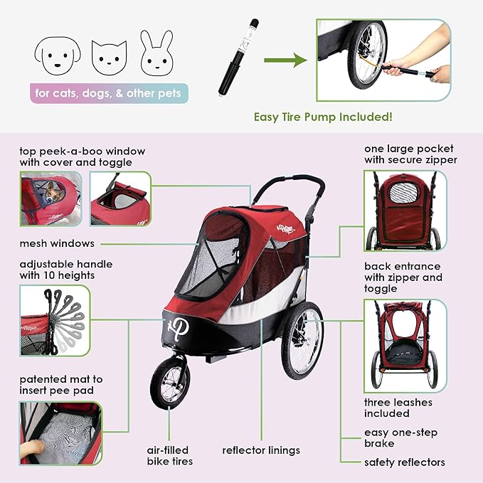 Petique Trailblazer Pet Jogger/Stroller 77LBS -