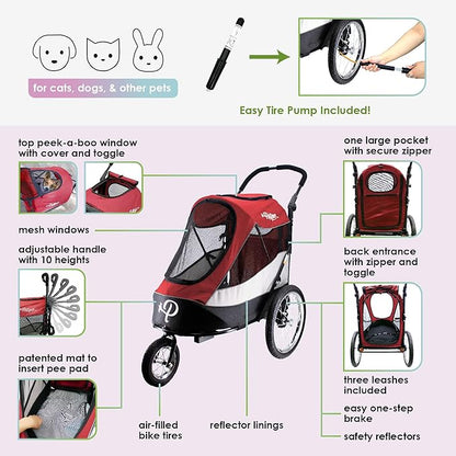 Petique Trailblazer Pet Jogger/Stroller 77LBS -