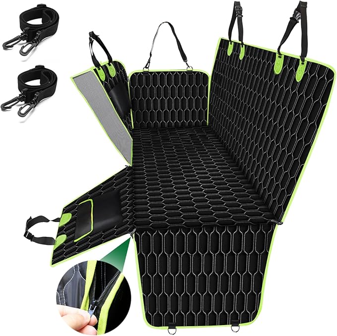 6-in-1 Dog Car Seat Cover for Back Seat 600D Waterproof