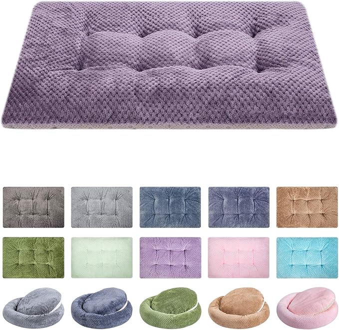 WONDER MIRACLE Fuzzy Deluxe Pet Beds (23" x 35", L-Grape