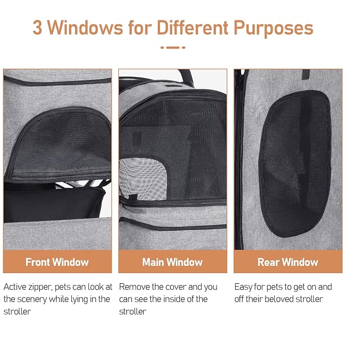 Pet Stroller for Medium Small Dogs Foldable 4 33lbs Capacity