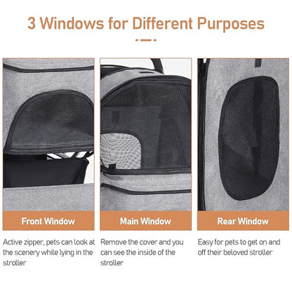 Pet Stroller for Medium Small Dogs Foldable 4 33lbs Capacity