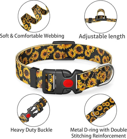Cute Floral Dog Collar for Small Medium Large Dogs 1,L
