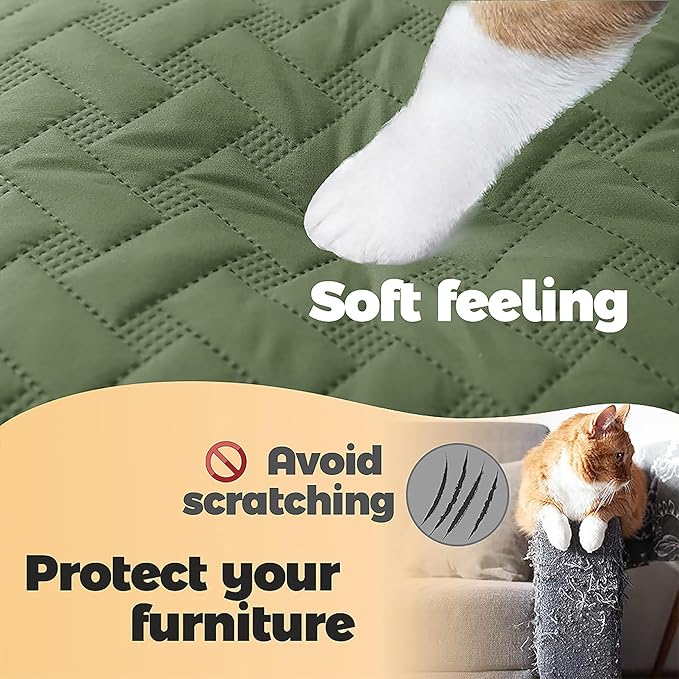 gogobunny 100% Double Sided Waterproof Dog Blanket Soft Pet Bed Cover Reversible Protect Furniture Couch Sofa Car for Puppy Cat Kids (Dark Green/Light Green 40x50 Inch 1))