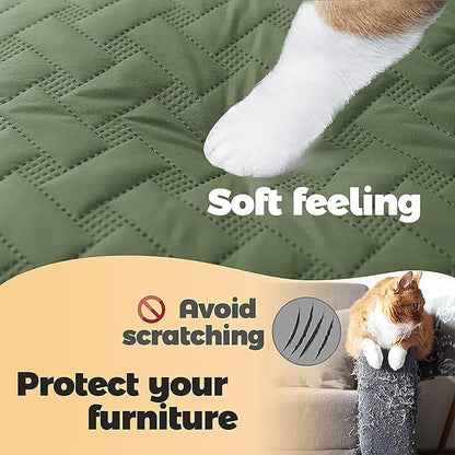 gogobunny 100% Double Sided Waterproof Dog Blanket Soft Pet Bed Cover Reversible Protect Furniture Couch Sofa Car for Puppy Cat Kids (Dark Green/Light Green 40x50 Inch 1))