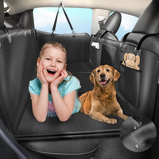 Back Seat Extender for Dogs-Upgraded Faux Leather 400lbs
